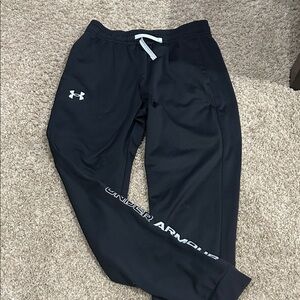Under Armour Kids Black Sweatpants with Grey Logo